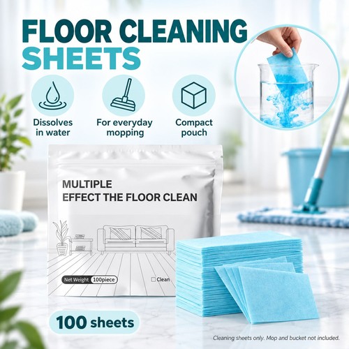 100 floor cleaning sheets blue - floor,
