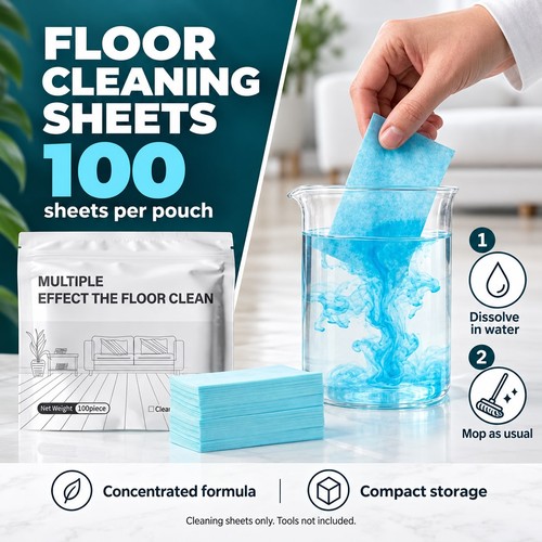 Blue floor cleaner sheets 100 - blue,